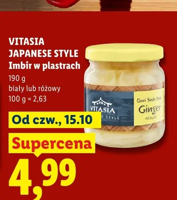 Imbir w plastrach biały Vitasia Japanese Style promocja w Lidl