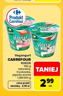 Vegangurt kokos truskawka Carrefour promocja w Carrefour