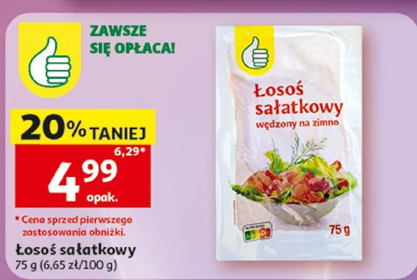 Łosoś sałatkowy wędzony na zimno promocja w Auchan