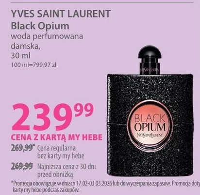 Woda perfumowana damska Black Opium promocja w Hebe