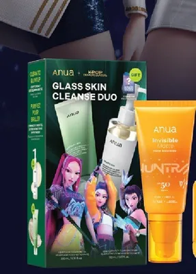 Zestaw do oczyszczania twarzy Anua Glass Skin Cleanse Duo K-Pop promocja w Hebe