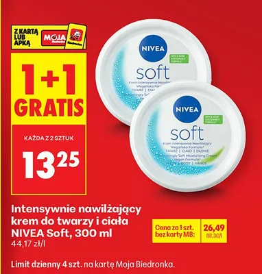 Krem intensywnie nawilżający do twarzy i ciała Soft promocja w Biedronka