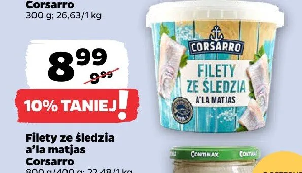 Filety ze śledzia a'la matjas Corsarro promocja w Netto