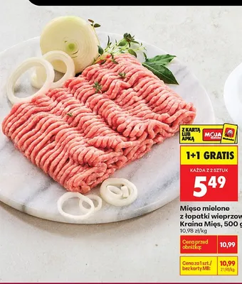 Mięso mielone z łopatki wieprzowej Kraina Mięs promocja w Biedronka