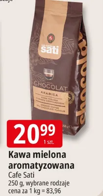 Kawa mielona aromatyzowana o smaku czekoladowym Cafe Sati Chocolat Arabica promocja w Leclerc