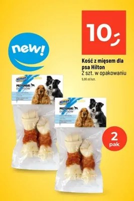 Kość z mięsem dla psa Hilton 2 szt. w opakowaniu promocja w Dealz