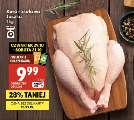 Kura rosołowa tuszka promocja w Delikatesy Centrum