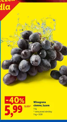 Winogrona ciemne luzem promocja w Lidl