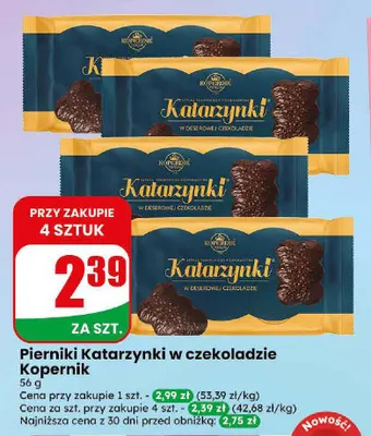 Pierniki Katarzynki w czekoladzie Kopernik promocja w Dino