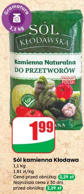Sól kamienna naturalna do przetworów promocja w Dino