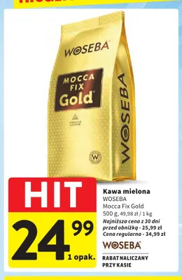 Kawa mielona Woseba Mocca Fix Gold promocja w Intermarche