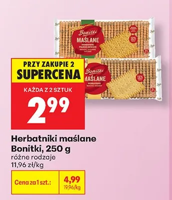 Herbatniki maślane Bonitki promocja w Biedronka