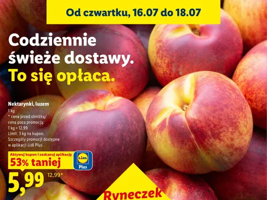 Nektarynki luzem promocja w Lidl
