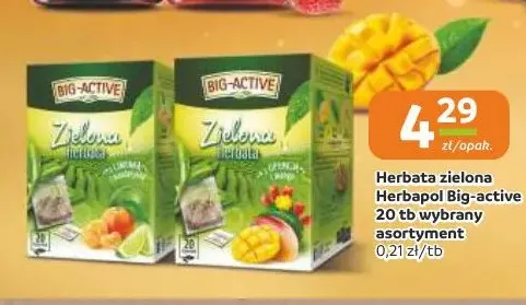 Herbata zielona ekspresowa Big-Active z pigwą promocja w Gama