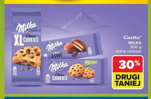 Ciastka Milka XL Choco Cookies promocja w Carrefour