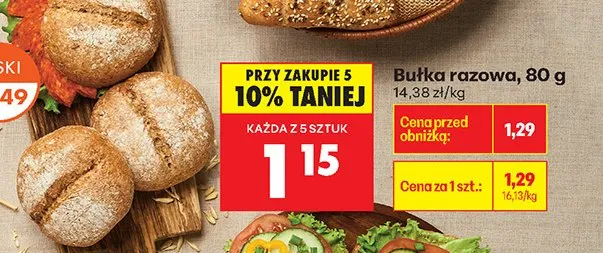Bułka razowa promocja w Biedronka