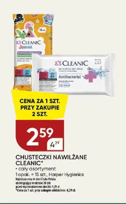 Chusteczki nawilżane Cleanic Antibacterial promocja w Chata Polska