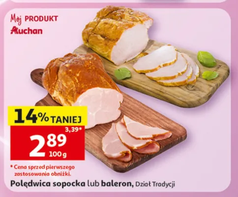 Polędwica sopocka lub baleron promocja w Auchan