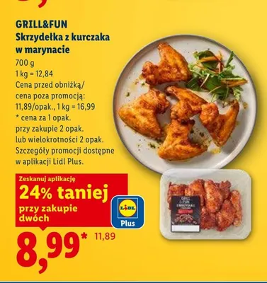 Skrzydełka z kurczaka w marynacie Grill&Fun promocja w Lidl