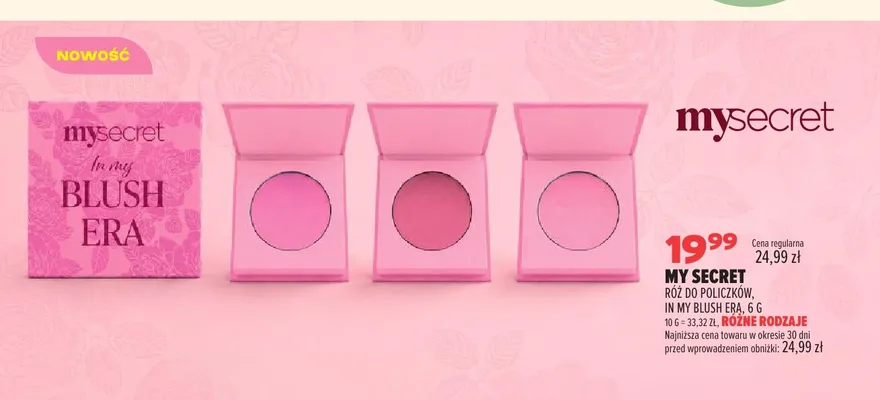 Róż do policzków My Secret In My Blush Era promocja w Drogerie Natura
