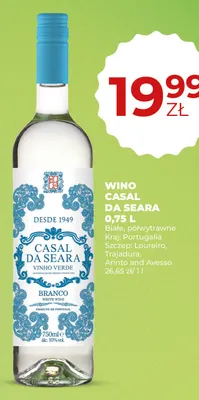 Wino Casal Da Seara Vinho Verde białe półwytrawne portugalskie promocja w Duży Ben
