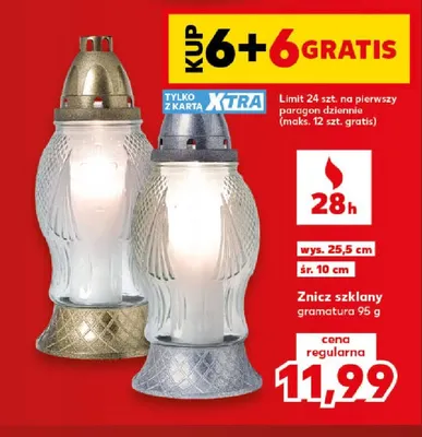 Znicz szklany promocja w Kaufland