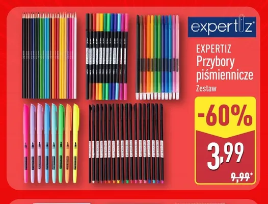 Przybory piśmiennicze EXPERTIZ promocja w Aldi