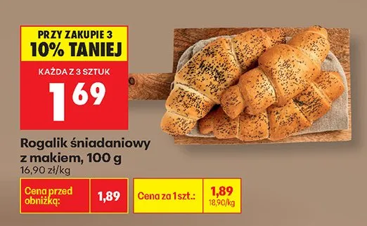 Rogalik śniadaniowy z makiem promocja w Biedronka