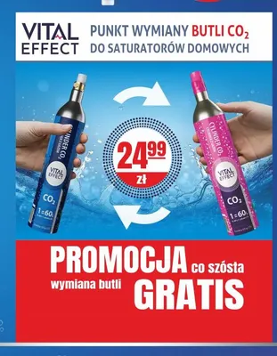 Wymiana butli CO2 do saturatorów domowych Vital Effect promocja w Sedal
