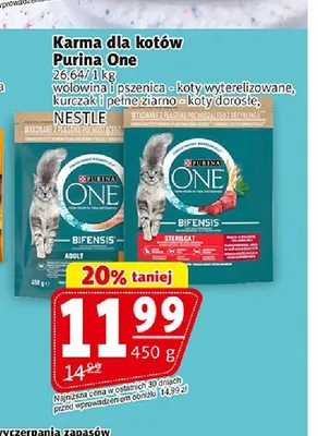 Karma dla kotów Purina One wołowina i pszenica promocja w Prim Market