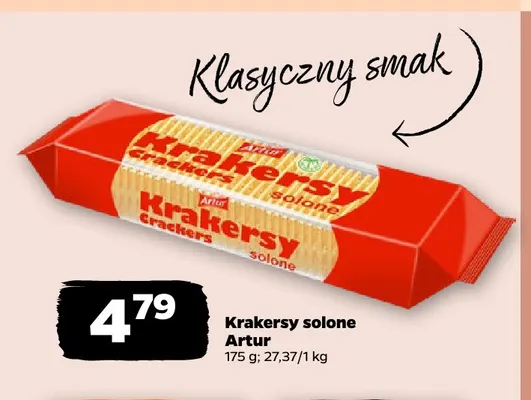 Krakersy solone Artur promocja w Netto