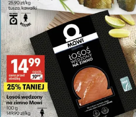 Łosoś wędzony na zimno Mowi promocja w Delikatesy Centrum