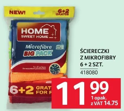 Ściereczki z mikrofibry 6+2 gratis promocja w Selgros