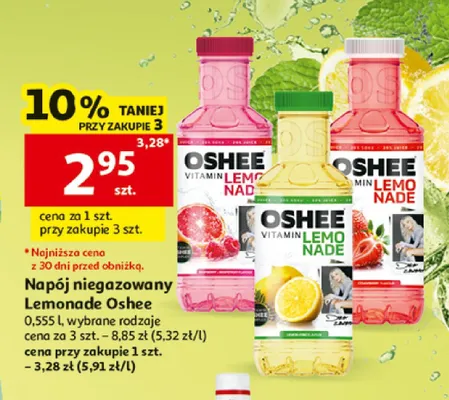 Napój niegazowany Oshee Vitamin Lemonade Strawberry promocja w Auchan