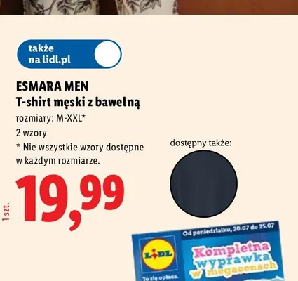 T-shirt męski z bawełną Esmara Men promocja w Lidl