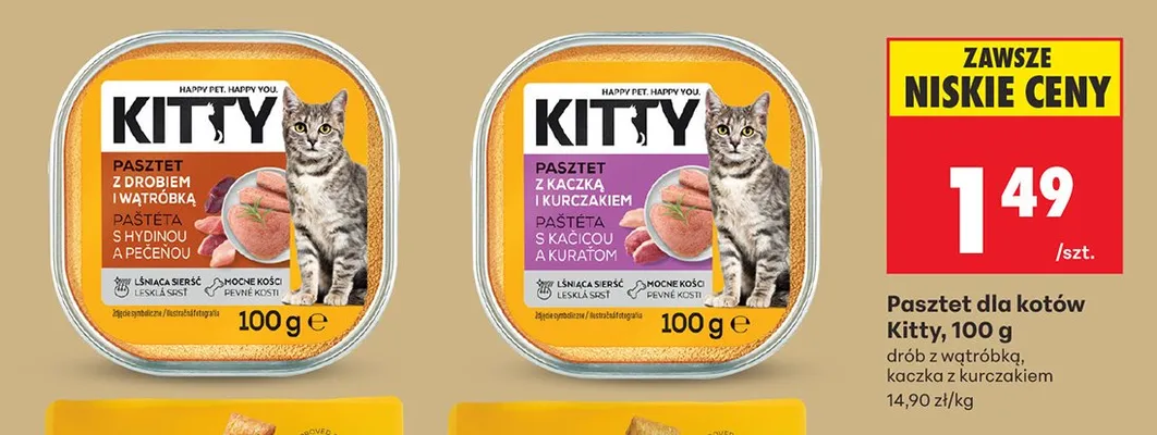 Pasztet dla kotów Kitty drób z wątróbką promocja w Biedronka