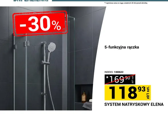 System natryskowy Elena 5-funkcyjna rączka promocja w Merkury Market