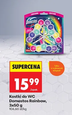 Kostki do WC Domestos Rainbow Unicorn Edition Magic Unicorn promocja w Biedronka