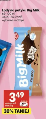 Lody na patyku Big Milk Choco promocja w Delikatesy Centrum