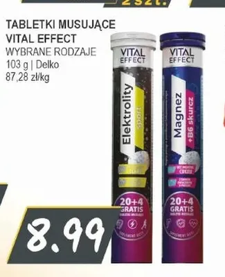 Tabletki musujące Vital Effect magnez + B6 skurcz promocja w Słoneczko
