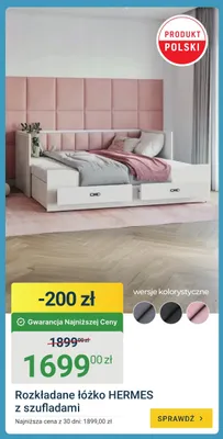 Rozkładane łóżko HERMES z szufladami promocja w ERLI