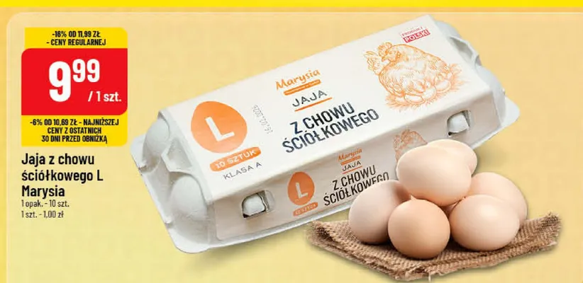 Jaja z chowu ściółkowego L Marysia promocja w POLOmarket