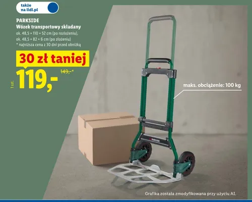 Wózek transportowy składany PARKSIDE promocja w Lidl