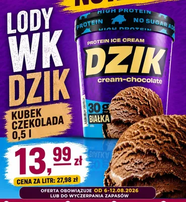 Lody czekoladowe WK Dzik promocja w emma MARKET