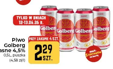 Piwo Golberg Jasne 4,5% promocja w Społem Częstochowa