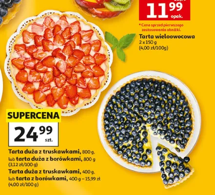 Tarta duża z borówkami promocja w Auchan