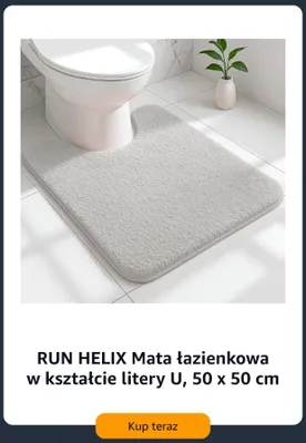 Mata łazienkowa RUN HELIX w kształcie litery U 50x50 cm promocja w Amazon