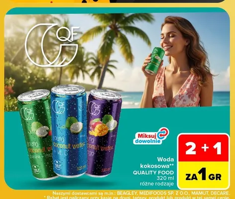 Woda kokosowa mango Quality Food promocja w Carrefour
