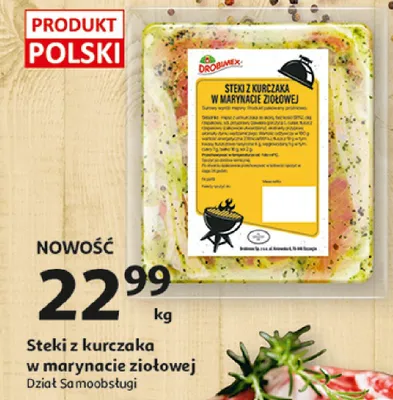 Steki z kurczaka w marynacie ziołowej Drobimex promocja w Auchan