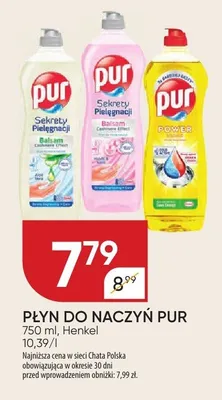 Płyn do naczyń Pur promocja w Chata Polska